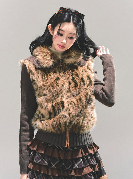 Wild Fawn Fur Knit Jacket