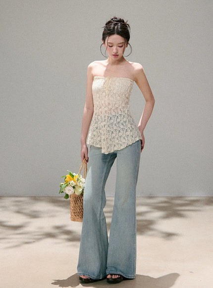 Ivory Fairy Lace Tube Top