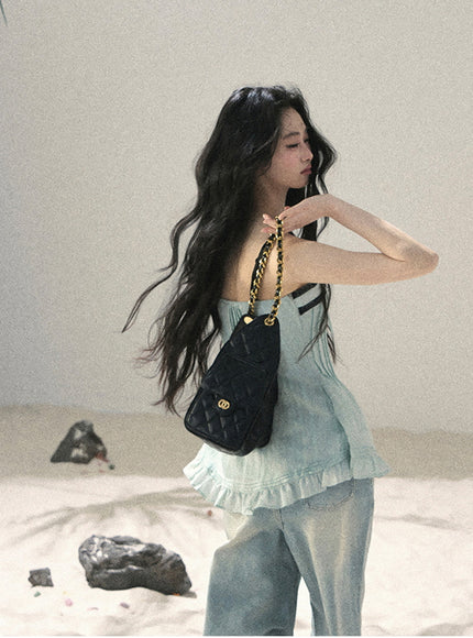 Aqua Lace Corset Top
