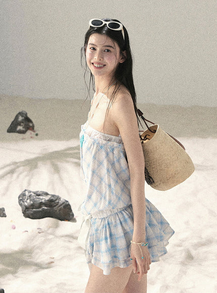 Sunny Gingham Dress - Blue