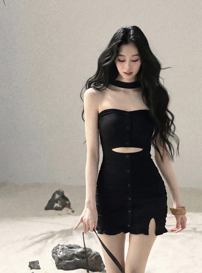 Black Cut-Out Mini Dress