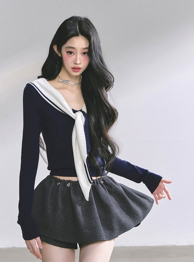 Sweet Class Top - Navy