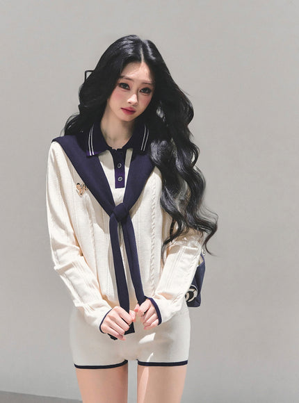 Preppy Twin Knit Ensemble Set