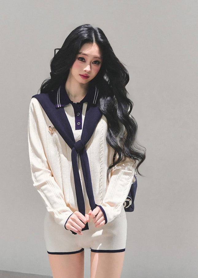 Preppy Twin Knit Ensemble Set