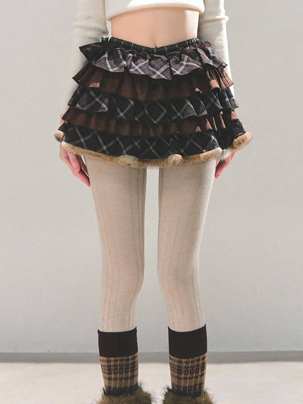 Vintage Check Ruffle Skirt