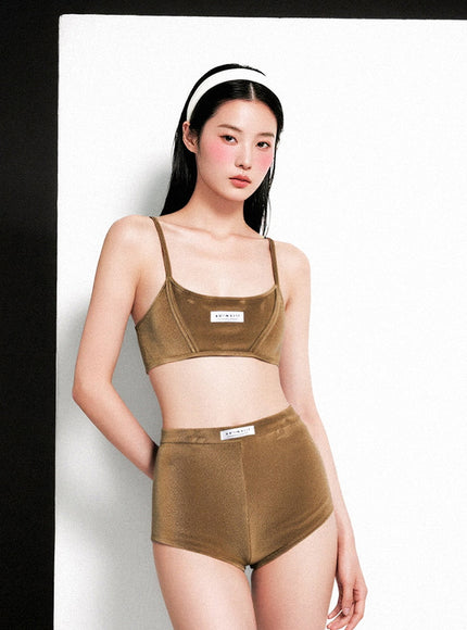 Slim Fit High Waist Swim Set