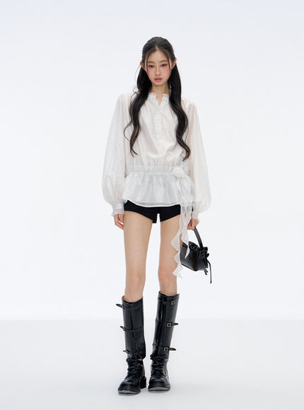 Lumi Sheer Velia Soft Blouse - White