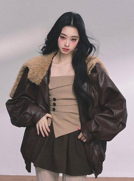 Café Aero Leather Jacket