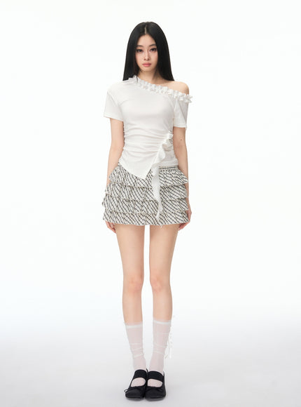 Milk Tea Frill Skirt