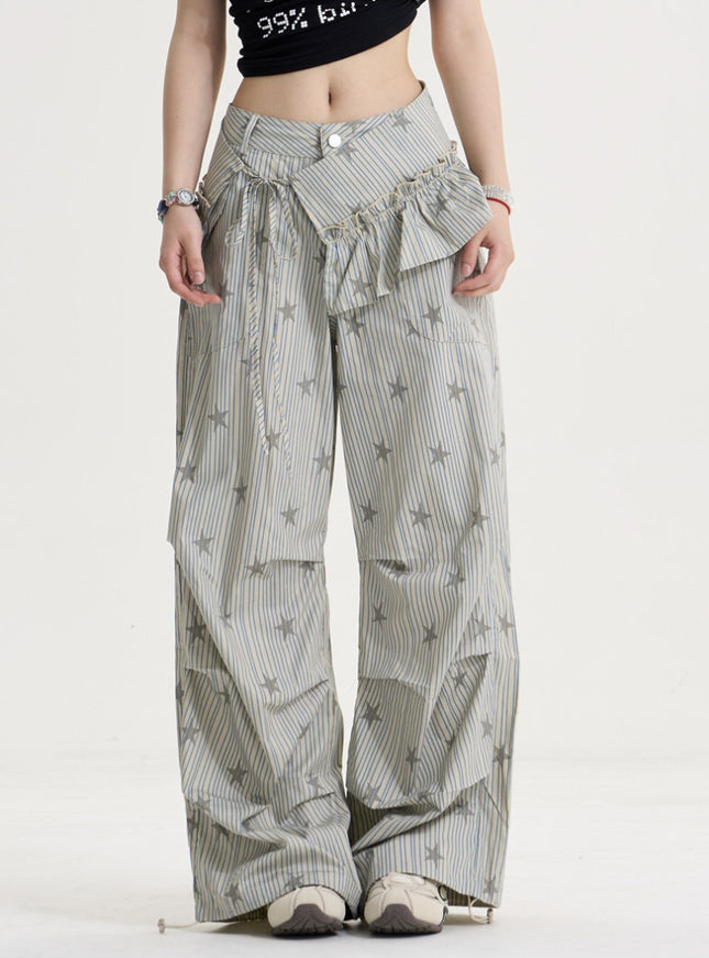 Vintage Star Stripe Loose Pants