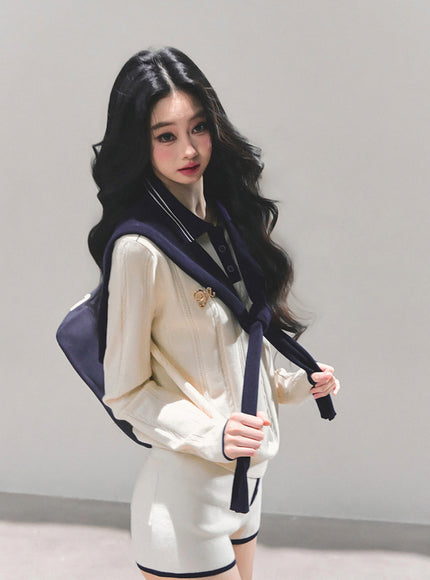 Preppy Twin Knit Ensemble Set