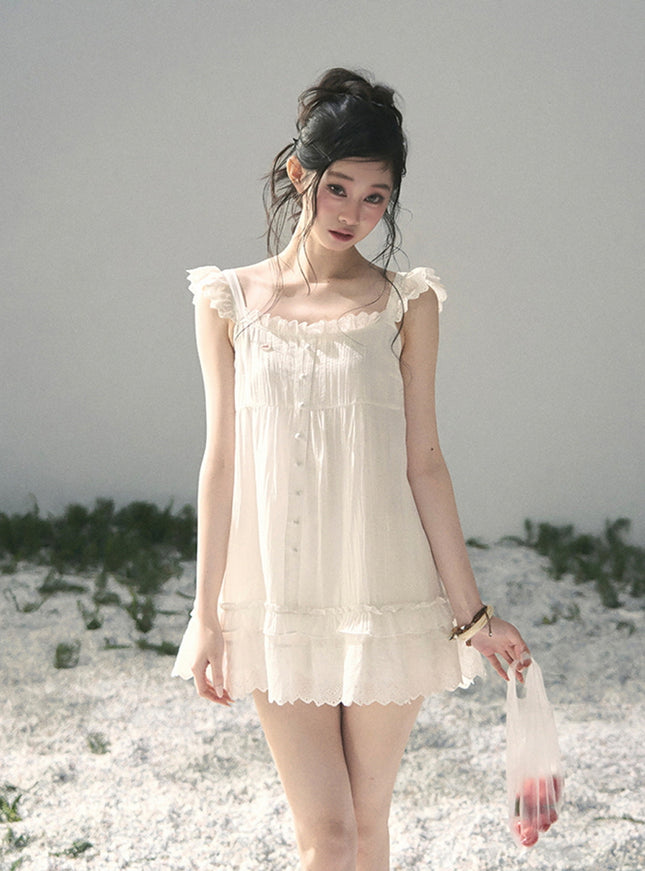 Milk Lace Angel Mini Dress