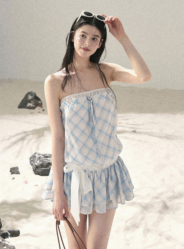 Sunny Gingham Dress - Blue