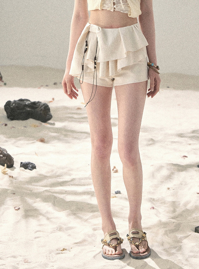 Willow Ruffle Skort - Ivory