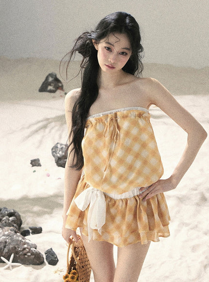Sunny Gingham Dress - Yellow