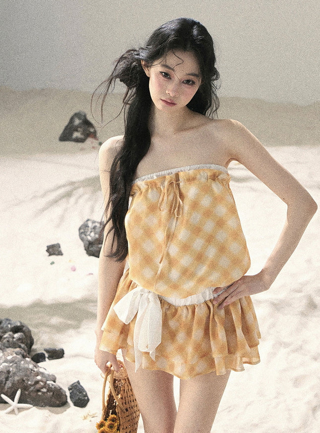 Sunny Gingham Dress - Yellow