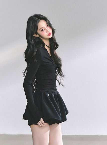 Luna Satin Top - Black