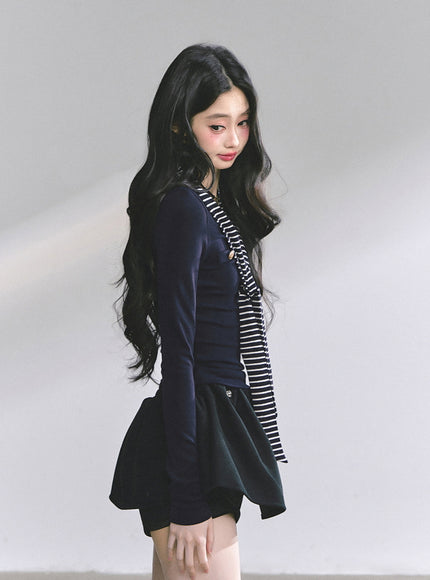 Marine Line Slim Top - Navy