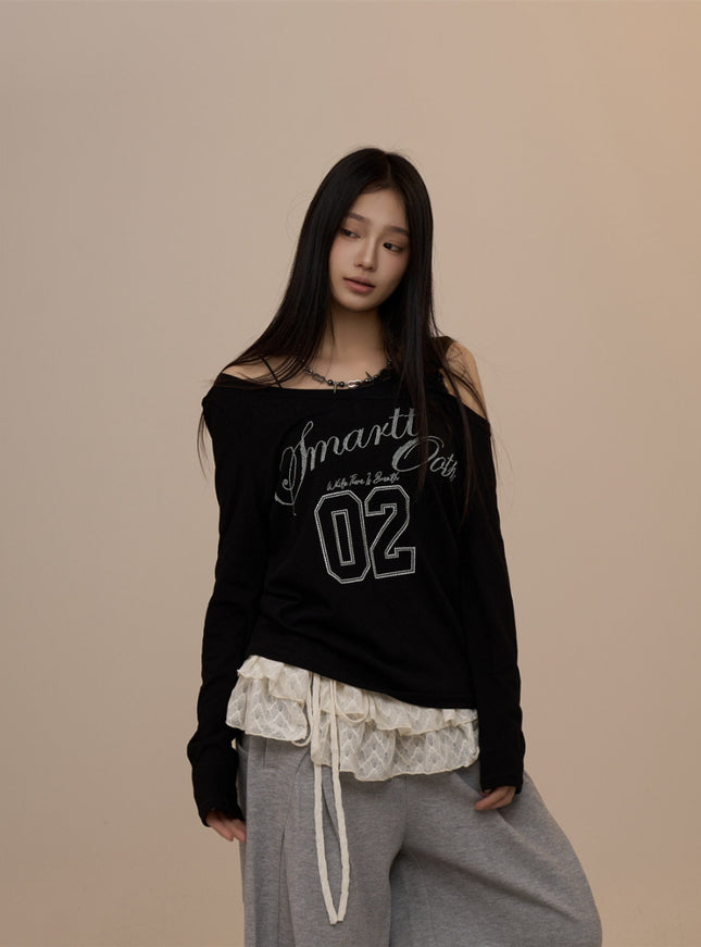 Manhattan 02 Off-Shoulder Tee - Black