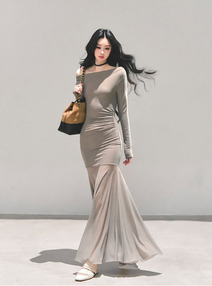 Ethereal Off-Shoulder Mesh Dress