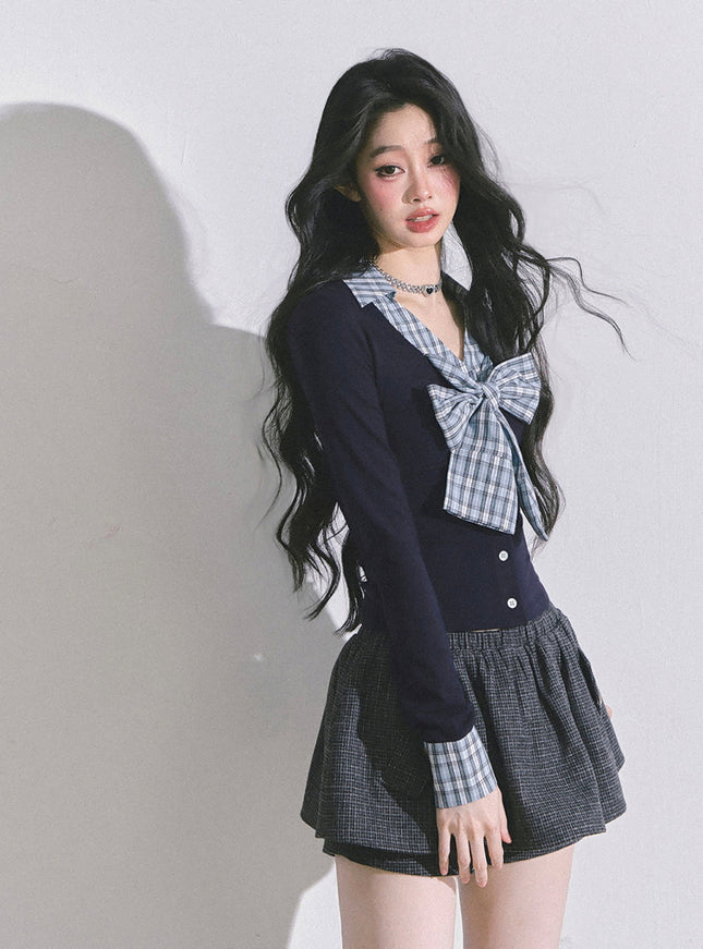 Check Blueberry Bow Top