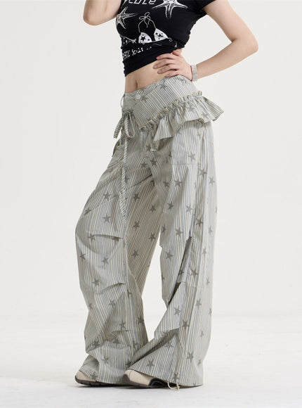 Vintage Star Stripe Loose Pants