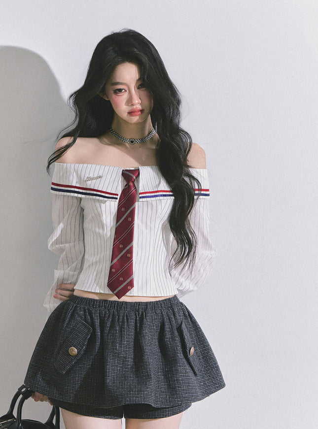 K-Glam Tie Set Shirt