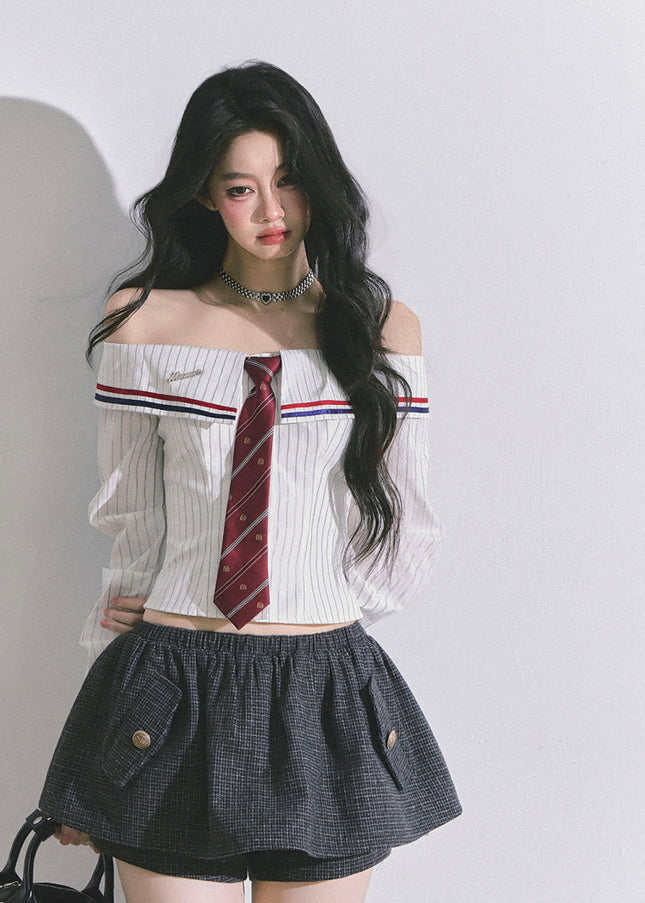 K-Glam Tie Set Shirt