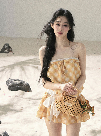 Sunny Gingham Dress - Yellow