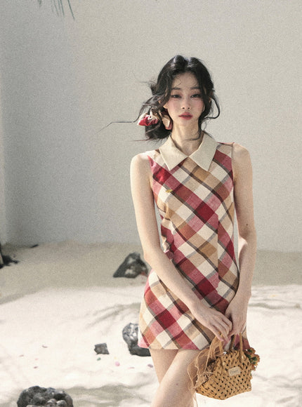 Vintage Plaid Check Dress