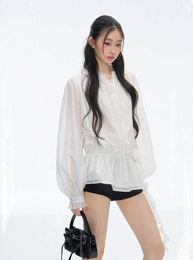 Lumi Sheer Velia Soft Blouse - White