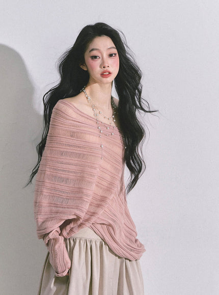Poetic Flow Knit Top - Pink