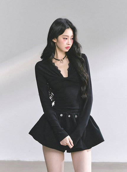 Luna Satin Top - Black