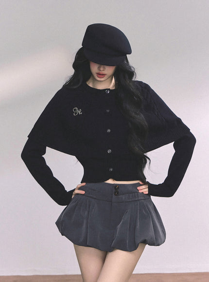 Parisienne Cape Cardigan - Black