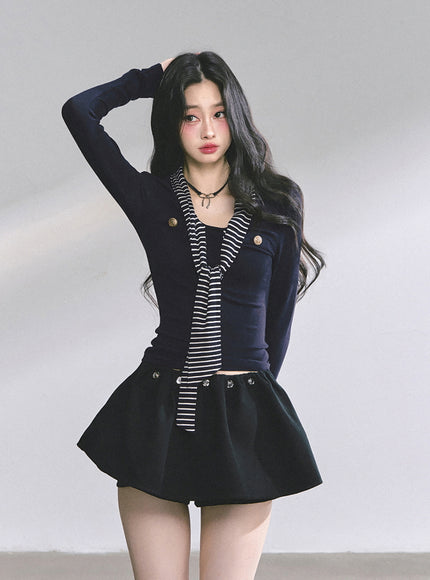 Marine Line Slim Top - Navy