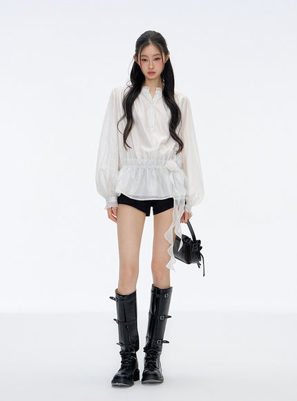 Lumi Sheer Velia Soft Blouse - White