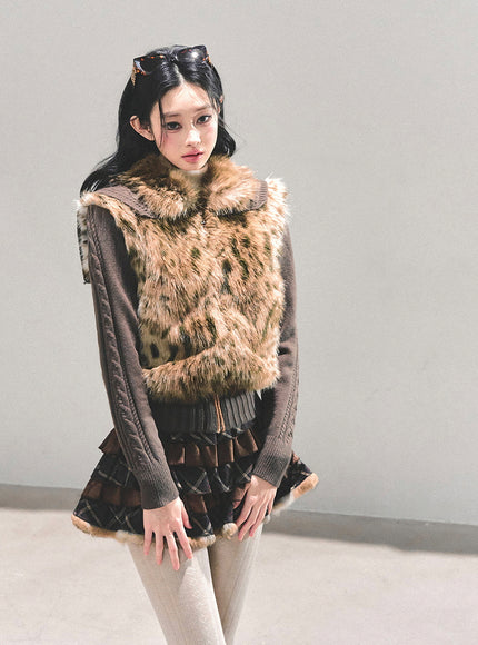 Wild Fawn Fur Knit Jacket