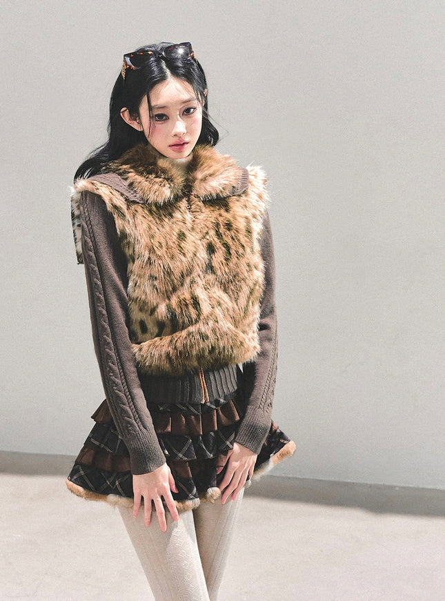 Wild Fawn Fur Knit Jacket