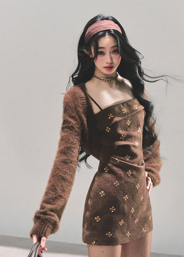 Brown Sugar Knit Dress Set