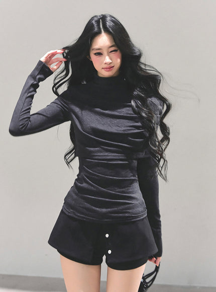 Sculpted Silhouette High-Neck Top