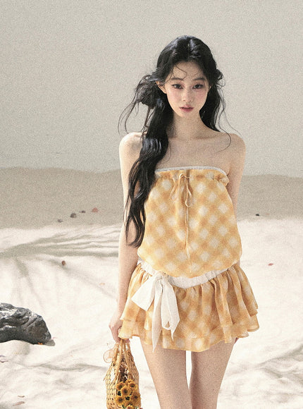 Sunny Gingham Dress - Yellow