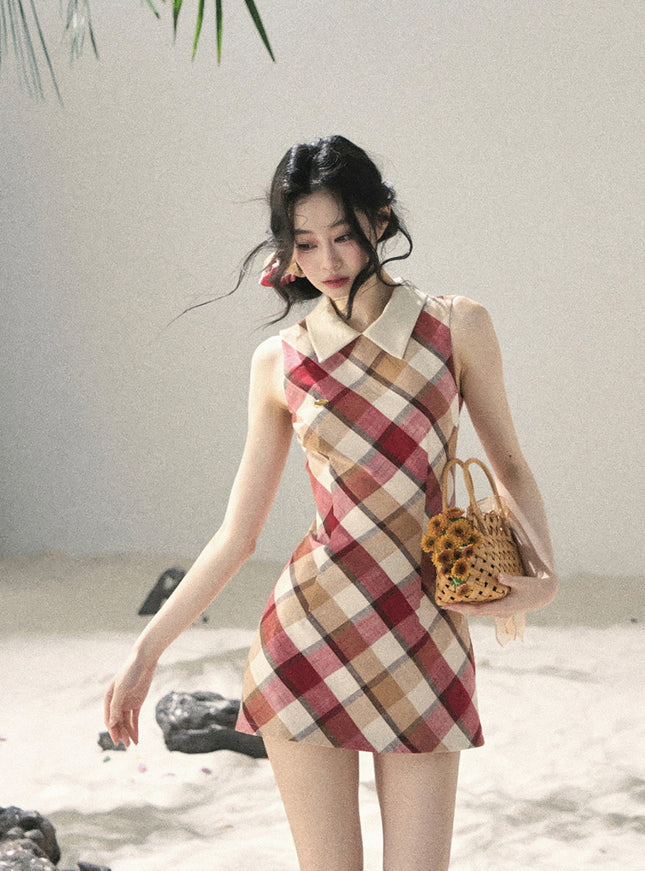 Vintage Plaid Check Dress