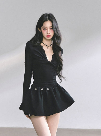 Luna Satin Top - Black