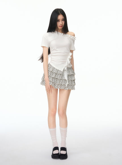 Milk Tea Frill Skirt