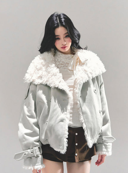 Winter Cloud Shearling Jacket - Light Blue