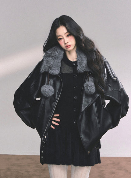 Black Veil Flare Knit Mini Dress