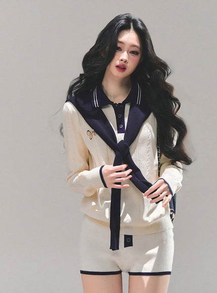 Preppy Twin Knit Ensemble Set