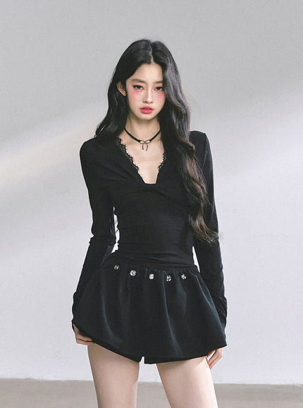 Luna Satin Top - Black