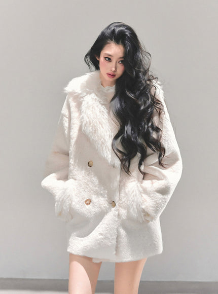 Luxe Winter Fur Collar Jacket