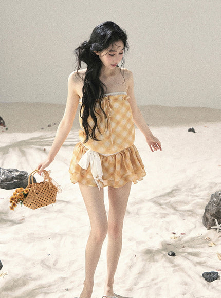 Sunny Gingham Dress - Yellow